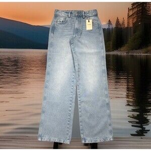 Suite Benedict Straight Jeans 0 (25x29.5) Light Wash Blue Denim Cotton Women NWT